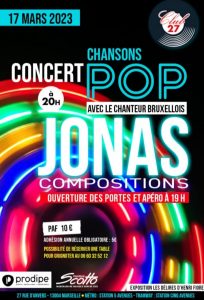 Concert chansons pop, avec Jonas