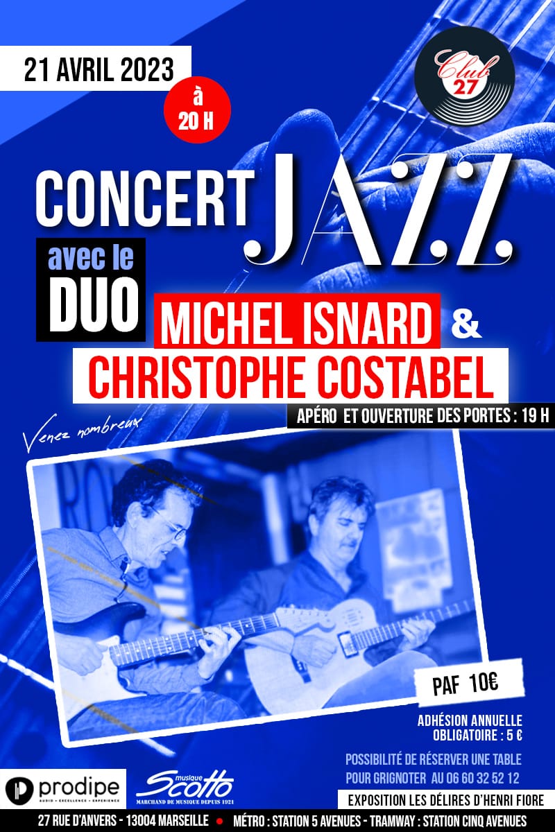 Concert Jazz avec le duo Michel ISNARD et Christophe COSTABEL