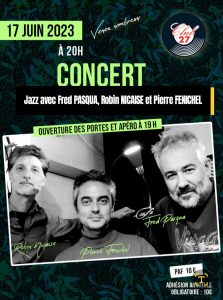 Concert Jazz avec Fred PASQUA, Robin NICAISE et Pierre FENICHEL