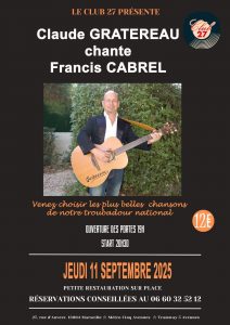 Claude Gratereau chante Francis Cabrel