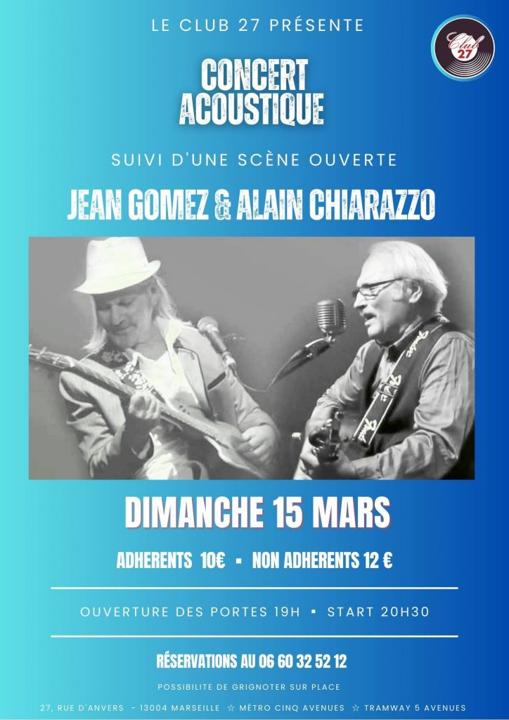 jean-gomez-alain-chiarazzo-15-mars-2026 Jam Acoustique Jean Gomez & Alain Chiarazzo